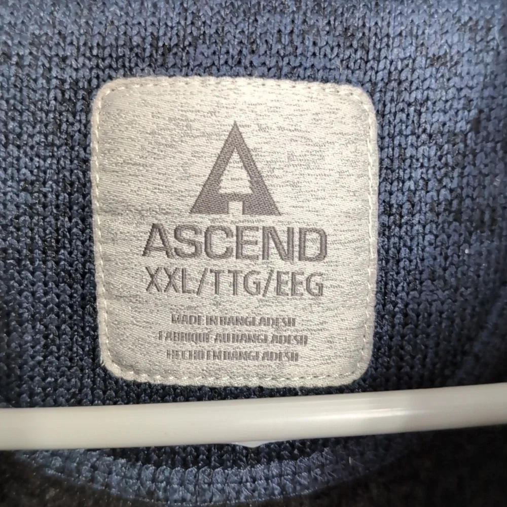 Ascend Men's Heather Blue Fleece Full Zip Vest Size XXL